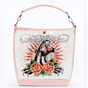 Ed Hardy Faithfully Yours Clear Bucket Bag
